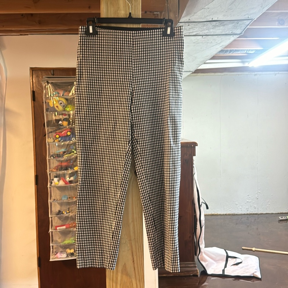 H&M Black and White Checkered Work Pants